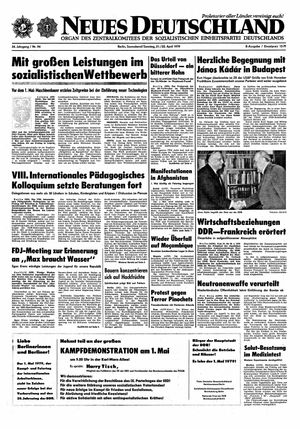Neues Deutschland Online-Archiv vom 21.04.1979