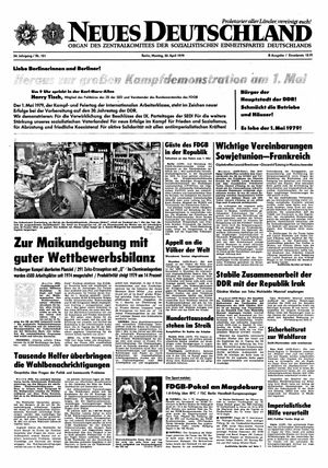 Neues Deutschland Online-Archiv vom 30.04.1979