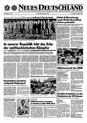Neues Deutschland Online-Archiv vom 20.08.1979
