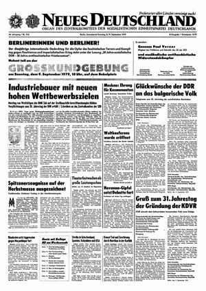 Neues Deutschland Online-Archiv vom 08.09.1979