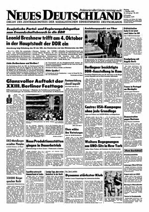 Neues Deutschland Online-Archiv vom 01.10.1979