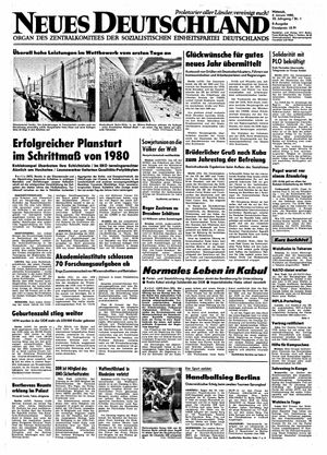 Neues Deutschland Online-Archiv vom 02.01.1980