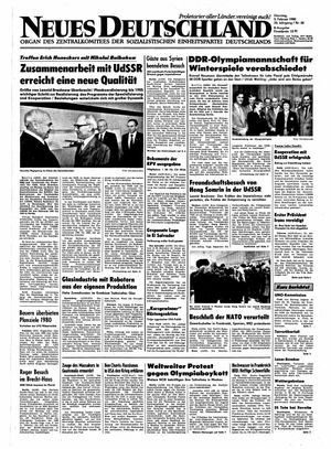 Neues Deutschland Online-Archiv vom 05.02.1980