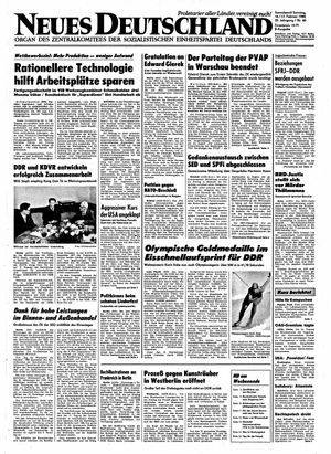Neues Deutschland Online-Archiv vom 16.02.1980