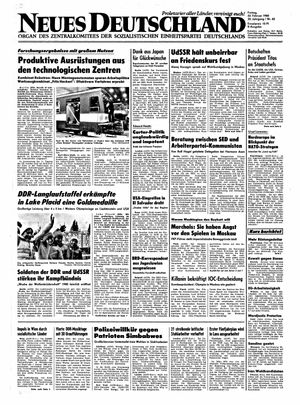 Neues Deutschland Online-Archiv vom 22.02.1980