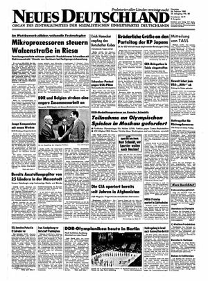Neues Deutschland Online-Archiv vom 26.02.1980