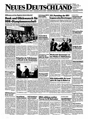 Neues Deutschland Online-Archiv vom 27.02.1980