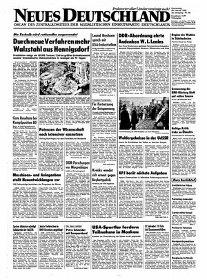 Neues Deutschland Online-Archiv vom 28.02.1980