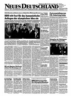 Neues Deutschland Online-Archiv vom 22.04.1980