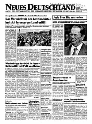Neues Deutschland Online-Archiv vom 05.05.1980