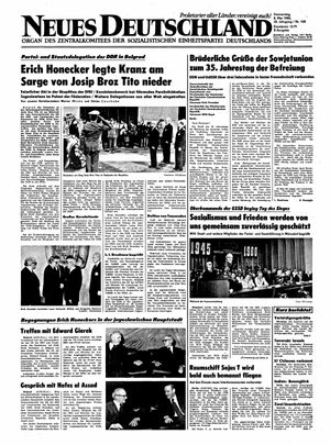 Neues Deutschland Online-Archiv vom 08.05.1980