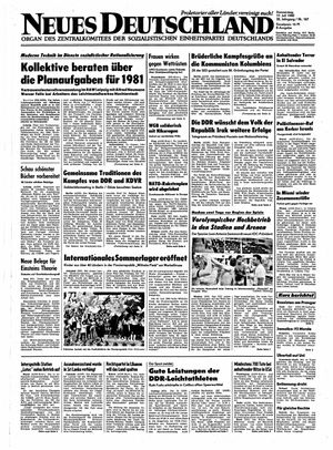 Neues Deutschland Online-Archiv vom 17.07.1980