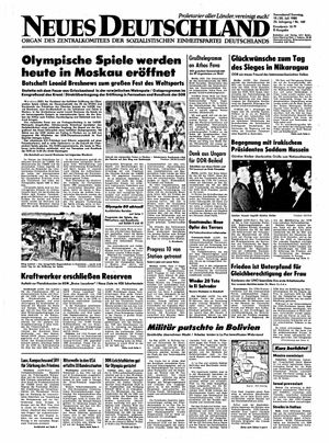 Neues Deutschland Online-Archiv vom 19.07.1980