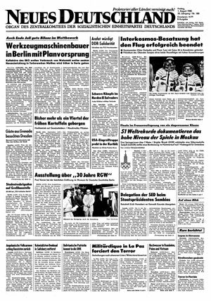 Neues Deutschland Online-Archiv vom 01.08.1980