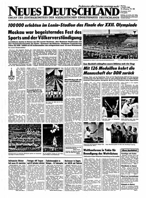 Neues Deutschland Online-Archiv vom 04.08.1980