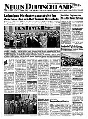 Neues Deutschland Online-Archiv vom 01.09.1980