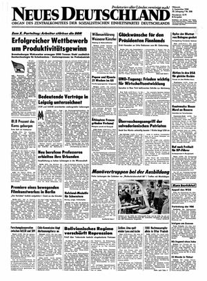 Neues Deutschland Online-Archiv vom 03.09.1980