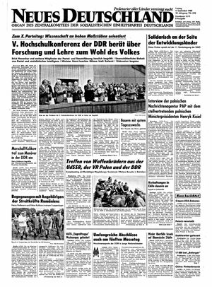 Neues Deutschland Online-Archiv vom 05.09.1980