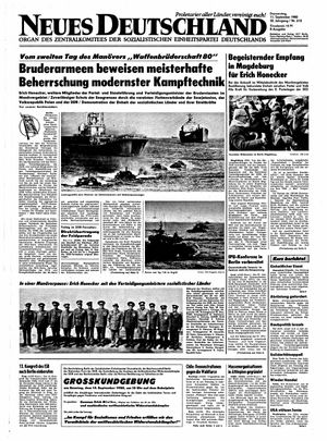 Neues Deutschland Online-Archiv vom 11.09.1980