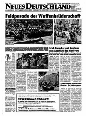 Neues Deutschland Online-Archiv vom 13.09.1980