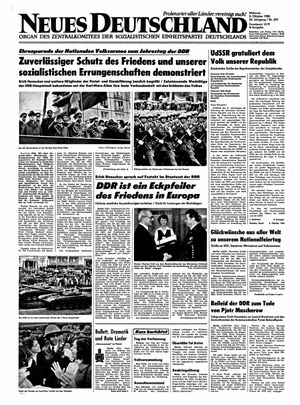 Neues Deutschland Online-Archiv vom 08.10.1980