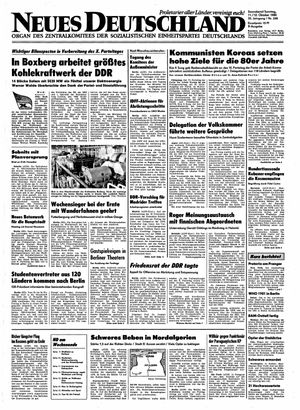 Neues Deutschland Online-Archiv vom 11.10.1980