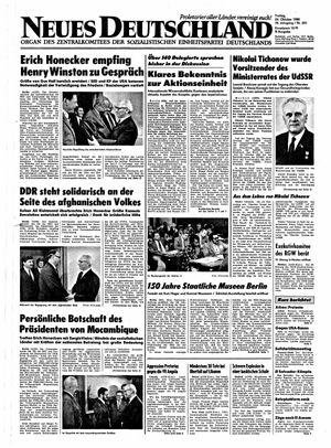 Neues Deutschland Online-Archiv vom 24.10.1980
