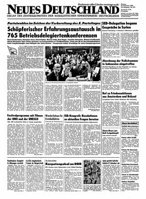 Neues Deutschland Online-Archiv vom 24.11.1980