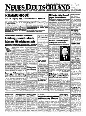 Neues Deutschland Online-Archiv vom 13.12.1980