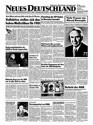 Neues Deutschland Online-Archiv vom 22.12.1980
