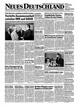 Neues Deutschland Online-Archiv vom 23.12.1980