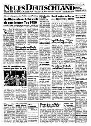 Neues Deutschland Online-Archiv vom 27.12.1980