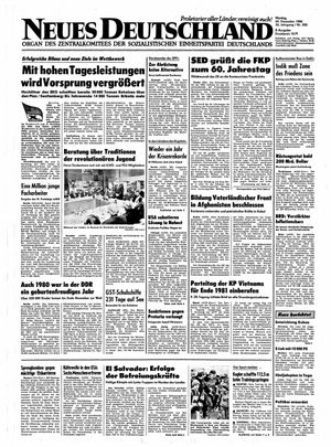 Neues Deutschland Online-Archiv vom 29.12.1980