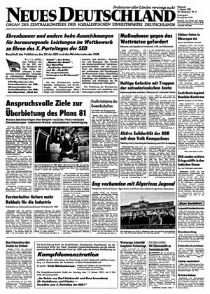 Neues Deutschland Online-Archiv vom 07.01.1981