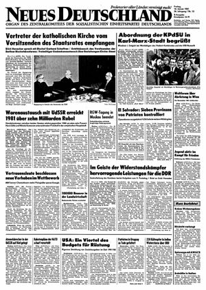 Neues Deutschland Online-Archiv vom 16.01.1981