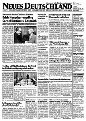 Neues Deutschland Online-Archiv vom 21.01.1981