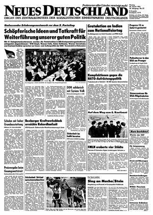 Neues Deutschland Online-Archiv vom 26.01.1981
