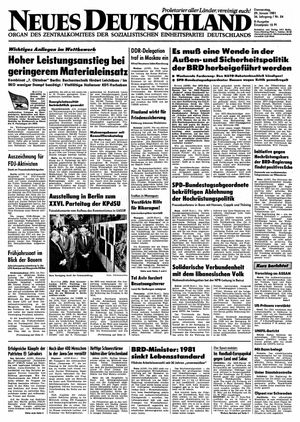 Neues Deutschland Online-Archiv vom 29.01.1981