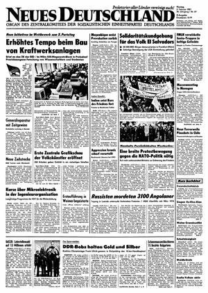Neues Deutschland Online-Archiv vom 02.02.1981