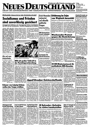 Neues Deutschland Online-Archiv vom 13.02.1981