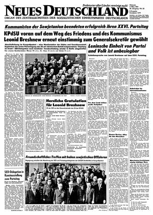 Neues Deutschland Online-Archiv vom 04.03.1981
