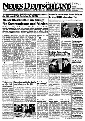 Neues Deutschland Online-Archiv vom 11.03.1981