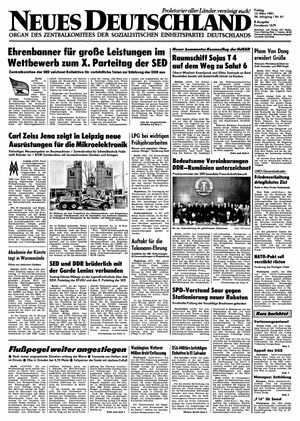 Neues Deutschland Online-Archiv vom 13.03.1981