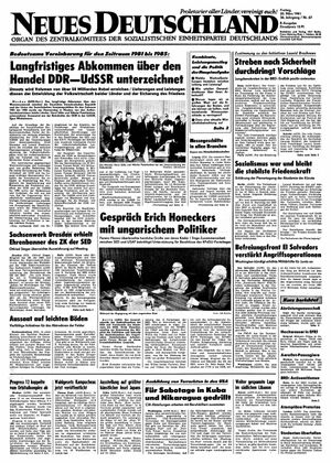 Neues Deutschland Online-Archiv vom 20.03.1981