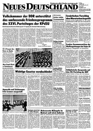 Neues Deutschland Online-Archiv vom 03.04.1981