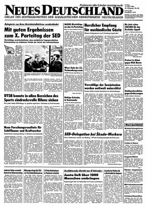 Neues Deutschland Online-Archiv vom 10.04.1981