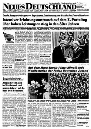Neues Deutschland Online-Archiv vom 13.04.1981