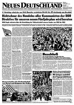 Neues Deutschland Online-Archiv vom 15.04.1981