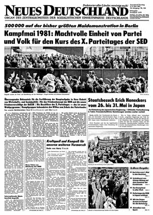 Neues Deutschland Online-Archiv on May 2, 1981