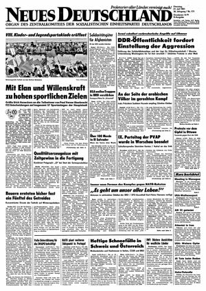 Neues Deutschland Online-Archiv vom 21.07.1981